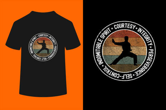Taekwondo Karate 5 Tenets Martial Arts Uniform Kids Mens T-Shirt
