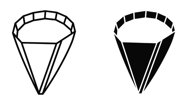 Two 3D cone shapes