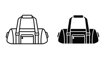 Obraz premium Simple black and white duffel bag illustration