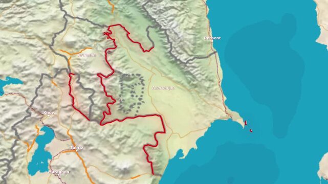 Cinematic 4K Earth Zoom Animation Showing the Geographical Location of Azerbaijan in the South Caucasus Region.