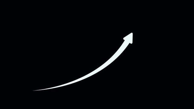 Curved arrow pointing up right hand drawn animation