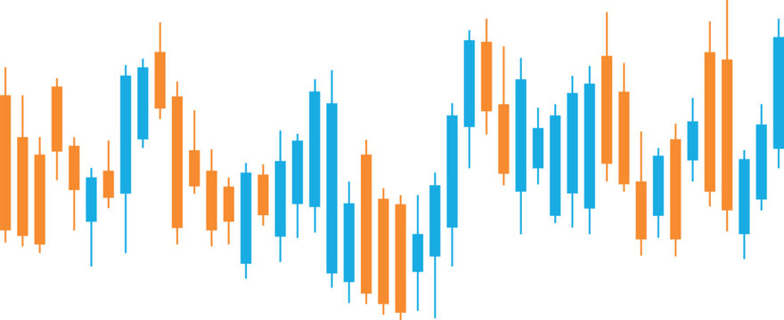 Abstract Financial Stock Market Candlestick Chart with Moving Average Line
