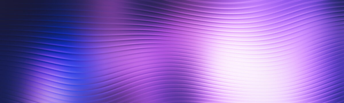 Abstract smooth layered wave line gradient background in blue purple violet tones with luminous soft glow