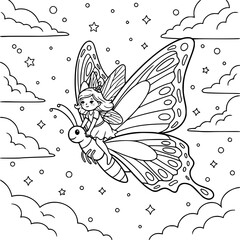 Fairy magic story coloring book