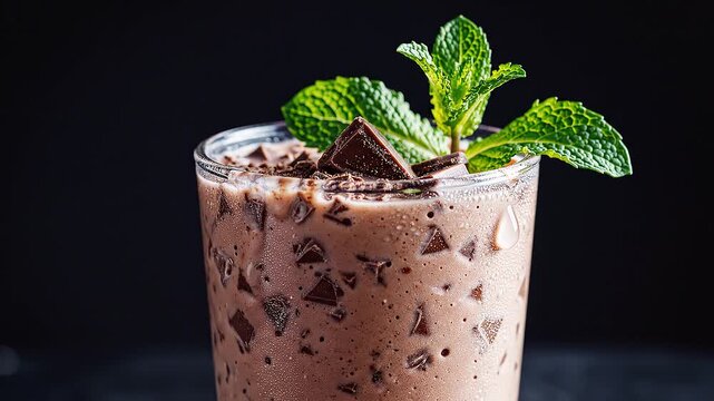 Chocolate Mint Ice Cream Drink.
