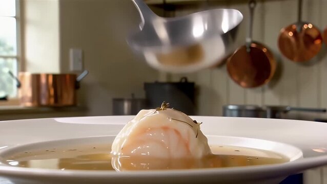 Delicious Lobster Bisque Being Served in a Fine Dining Restaurant