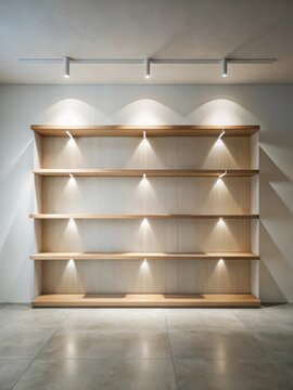 Bare walls with empty shelves