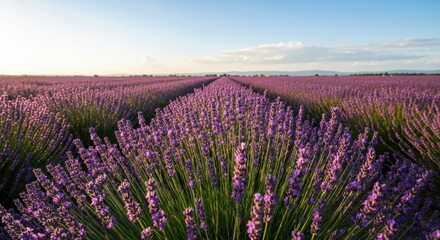 Fototapeta premium Lavender field at sunset - Aromatic beauty in Provence, France.