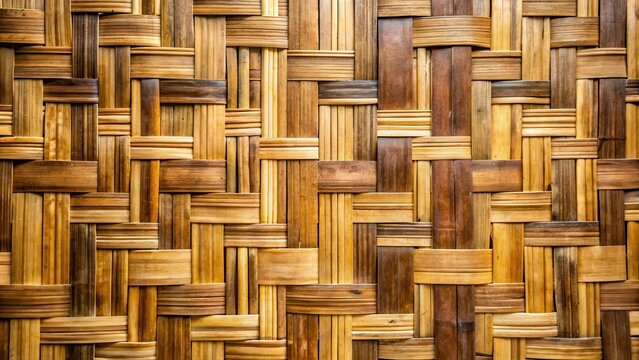 Woven bamboo wall with natural texture and earthy tones