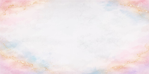 Obraz premium Abstract blue watercolor splashes create a vintage sky texture with grunge paper patterns and light summer cloudscape illustrations on an aged antique parchment