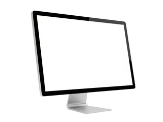 Fototapeta premium A computer monitor with a blank screen isolated on transparent background
