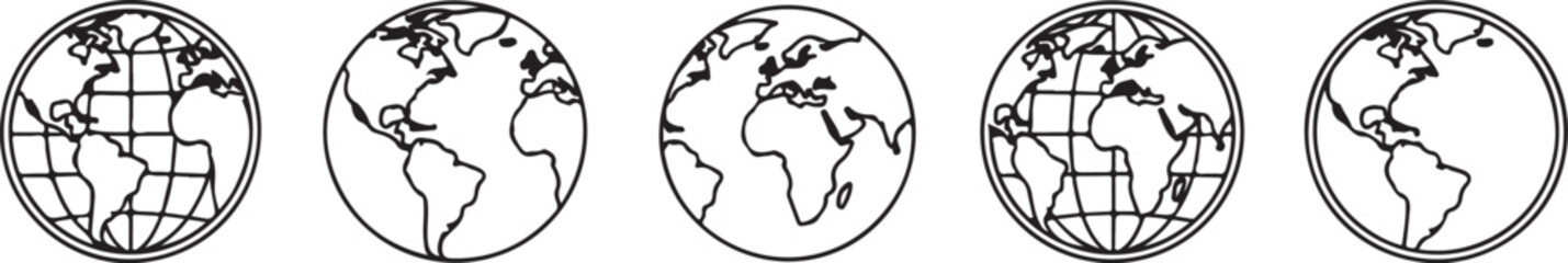 World map showing different continents with their names isolated on white background, Vector © Ripon