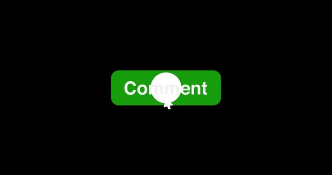 Button Click or press Comment button on transparent background. Click on Comment button with arrow cursor. button animation concept