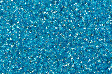 Blue seed beads.