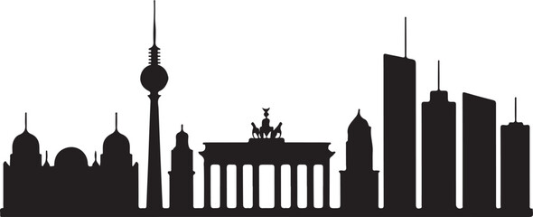 Skyline Berlin als Vektor Kontur