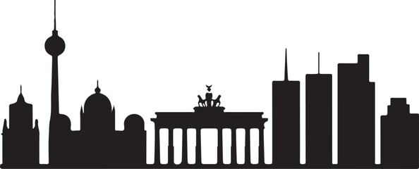 Skyline Berlin als Vektor Kontur