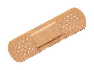 A top view of an adhesive band aid, isolated on a transparent background, with a clipping path.Vivid light, professional photo