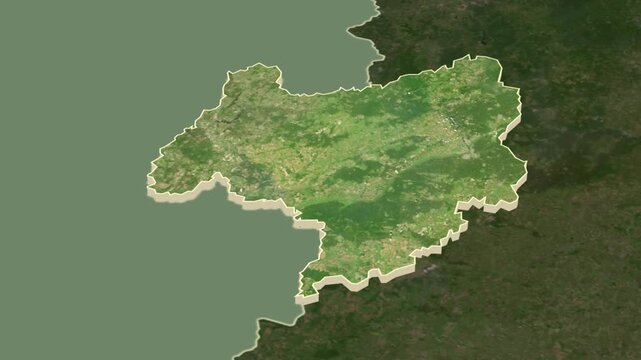 Bryansk region, Russia - map extrusion with regional location map.