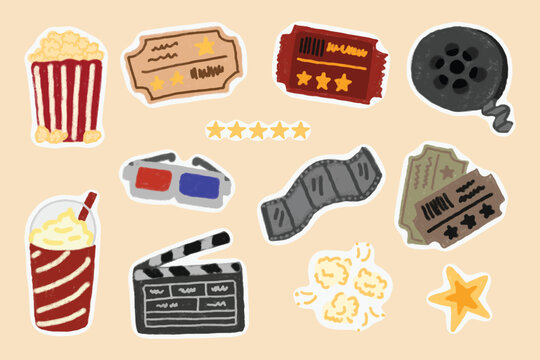 Movie and Film Sticker Illustration Collection