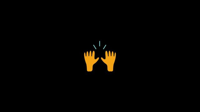 A video showcasing a pair of yellow hands waving in the air on a black background