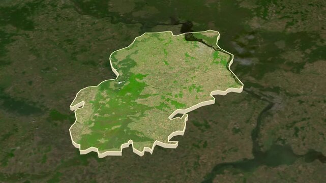 Chuvashia region, Russia - map extrusion with regional location map.