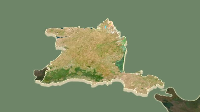 Crimea region, Russia - map extrusion with regional location map.