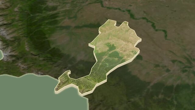 Ingushetia region, Russia - map extrusion with regional location map.