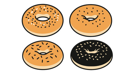 Bagels Line art abstract clean style illustration