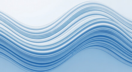 Wavy blue and white abstract background with smooth curved lines and gradient effect