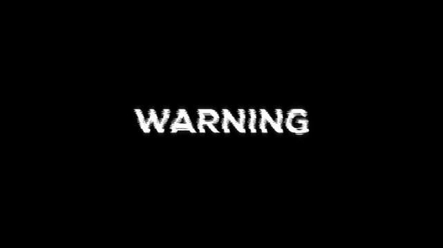 warning glitch effects error message text alert of hacker attack, computer program system virus and phishing security breach concept. warning