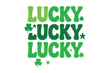 Fototapeta premium Basic RGBStunning Lucky Charm Typography with Shamrocks and Stars