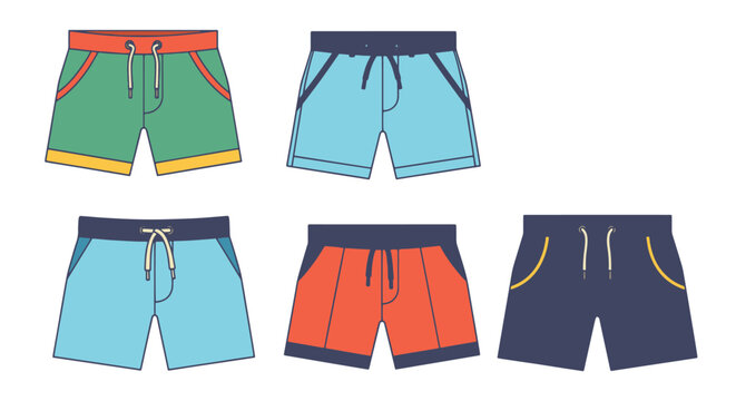 Bermuda Shorts Line soft tone vector design