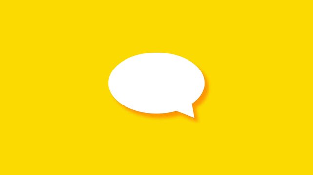 Animated speech bubble comic element with pastel yellow background