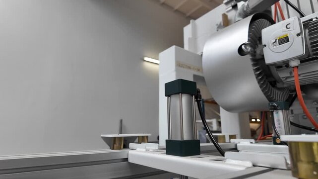 Automated pneumatic clamp securing component on production line
