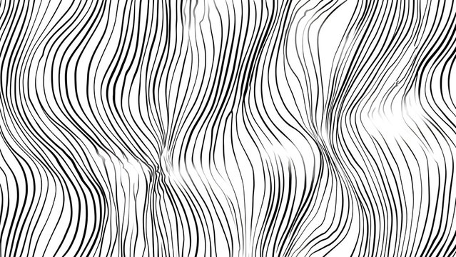Elegant Black and White Abstract Lines Flowing in Artistic Wave Patterns