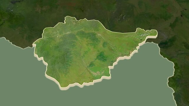 Yevrey region, or Jewish autonomous region, Russia - map extrusion with regional location map.