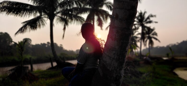 girl in the sunset