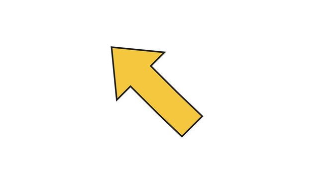 Vibrant yellow arrow pointing upwards with dynamic motion