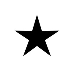 Obraz premium Black star icon, vector star symbol, black five-pointed star, simple star shape