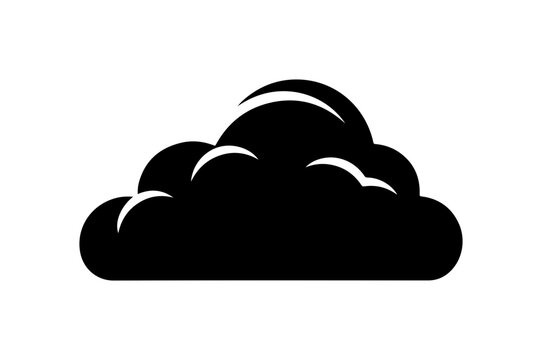 Black cloud icon, silhouette, vector graphic, weather symbol