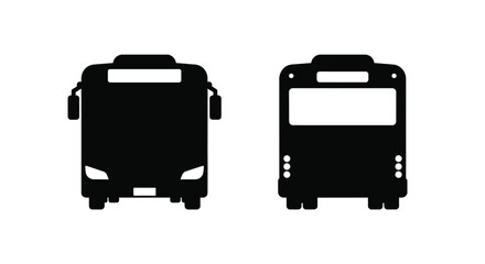 Two black bus designs shown in a simple graphic silhouette © momotaj
