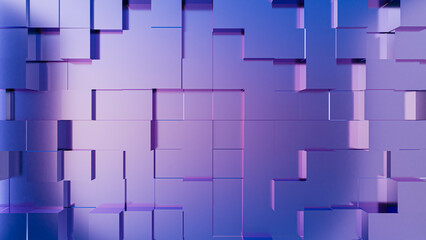 Abstract 3D Geometric Cube Wall Pattern - Modern Digital Technology Background