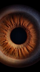 Extreme Makroaufnahme eines braunen menschlichen Auges – Iris und Pupille Detailaufnahme