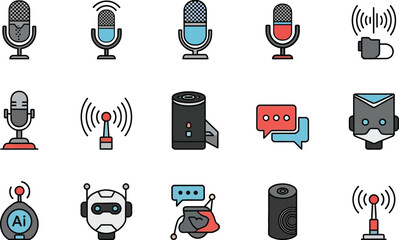AI voice assistant icons
