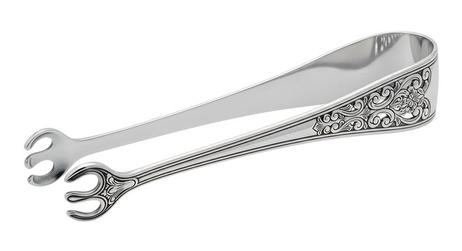 Single silver sugar cube tong vintage design