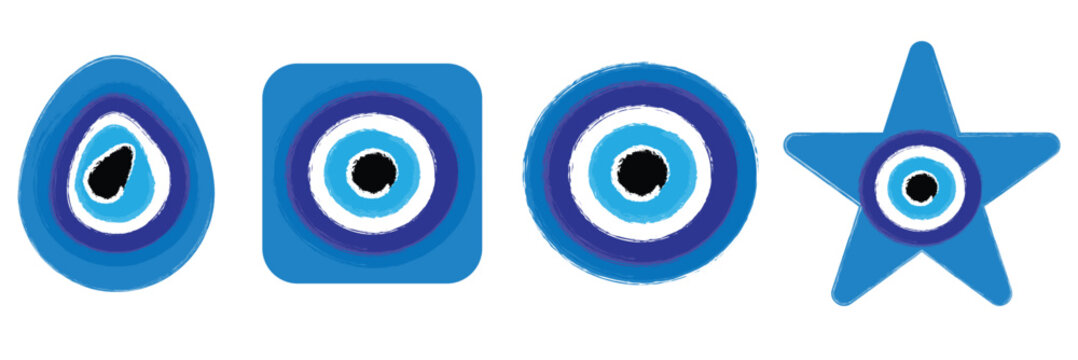 Nazar Amulet vector symbol flat design. Isolated Evil Eye Talisman believed to protect against the evil eye label sign illustration eps 10