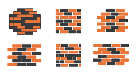Brick Wall Line art creative smooth color vector © Sabbir