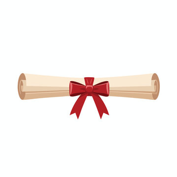 Elegant Graduation Diploma with Red Ribbon and Bow for Celebration and Achievement