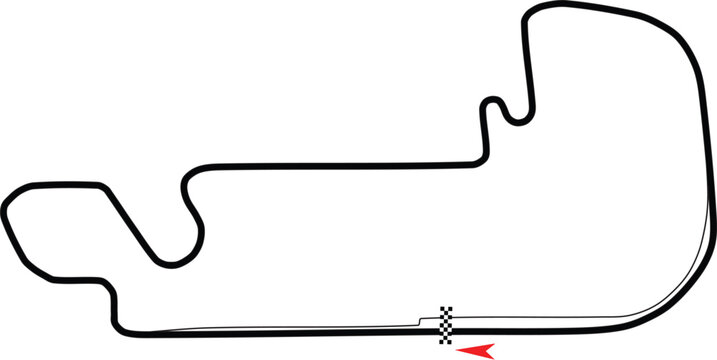 Indianapolis Motor Speedway Street Racing Track Circuit Blank Shape Outline