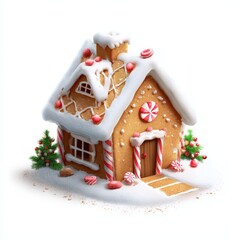 Gingerbread house decoration event winter wonderland cartoon style festive environment whimsical viewpoint